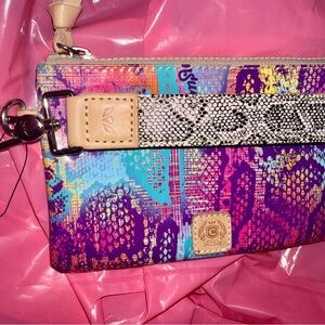 Rare Consuela Wristlet - Retired Print EUC Snakeskin Multi-Color